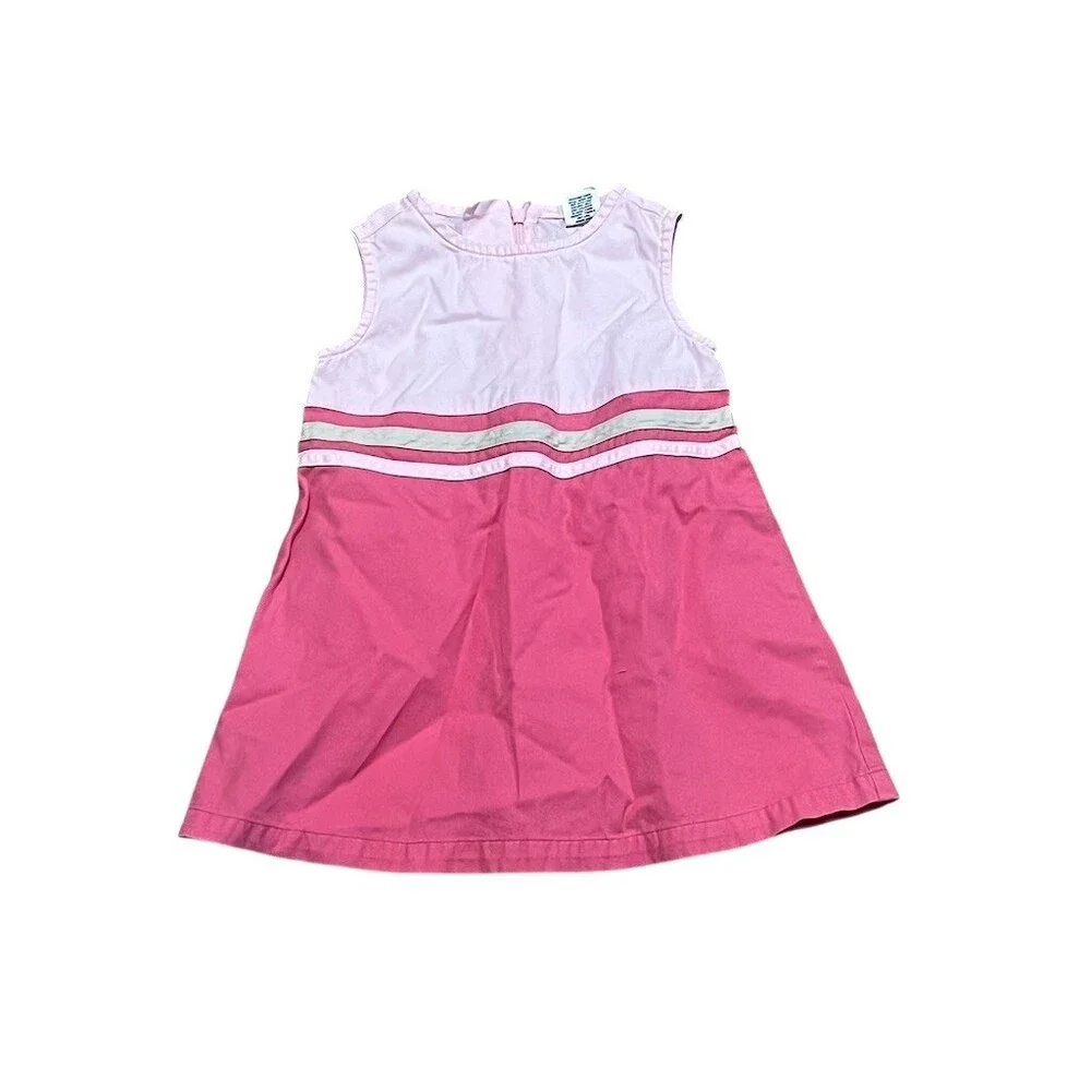 GAP Baby Girls Dress 12-18 Months Pink Colorblock A-Line Sleeveless Zip